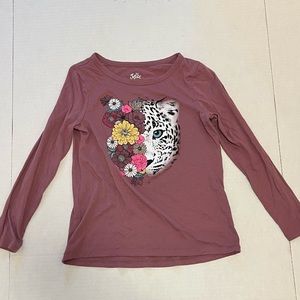Justice, purple, long sleeve with cheetah on it